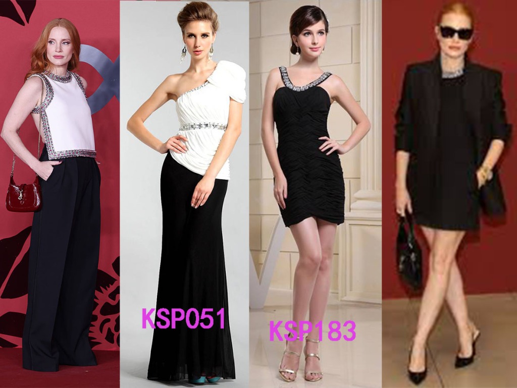 Jessica Chastain prom dresses inspirations